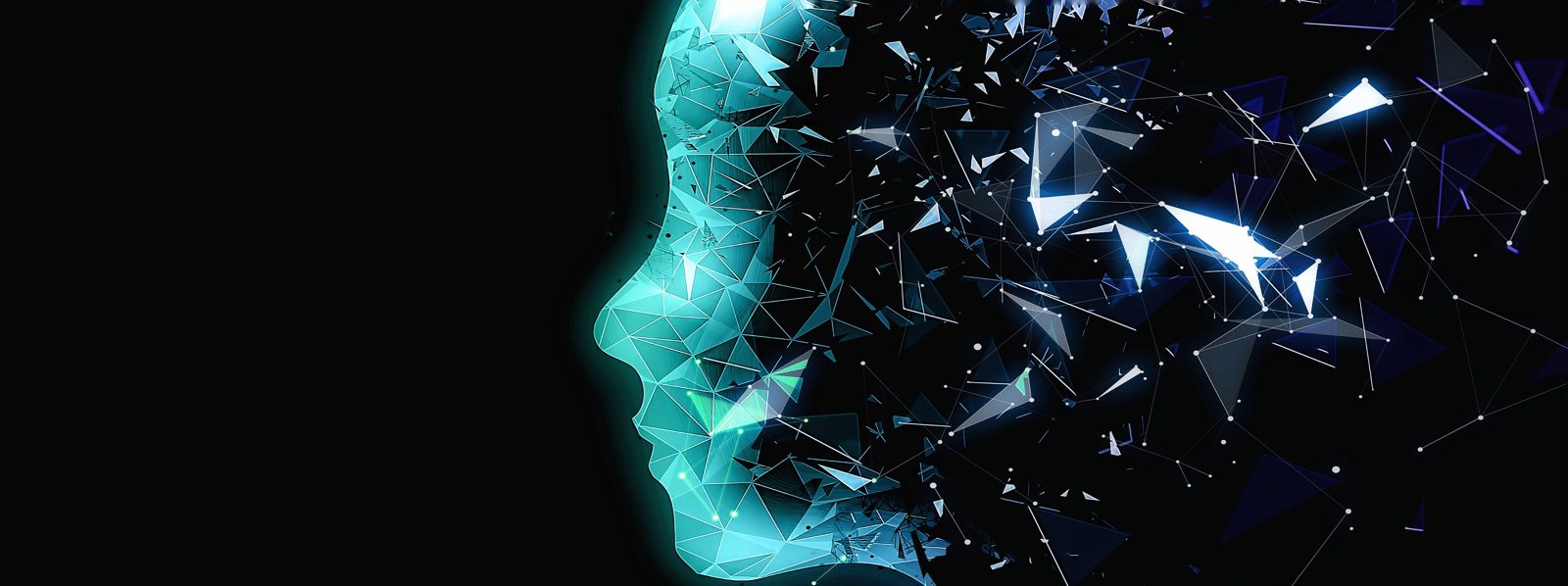 Digitales Gesicht aus Datenpunkten
