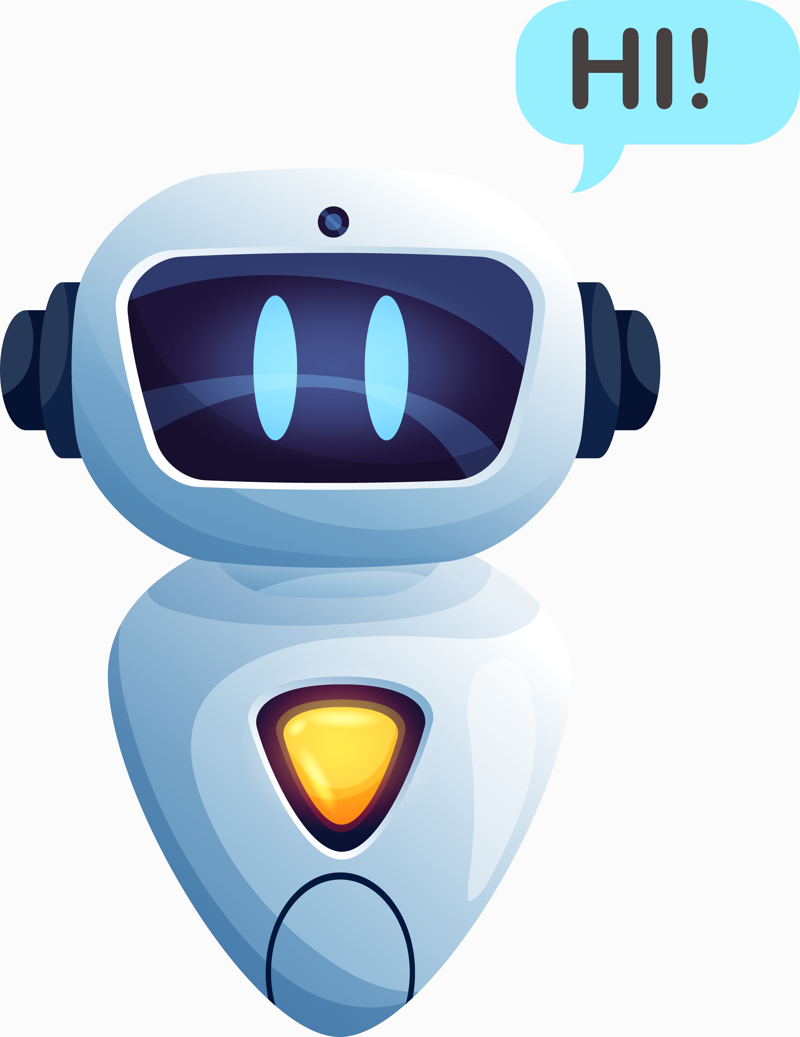 Ein freundlicher Roboter sagt Hallo