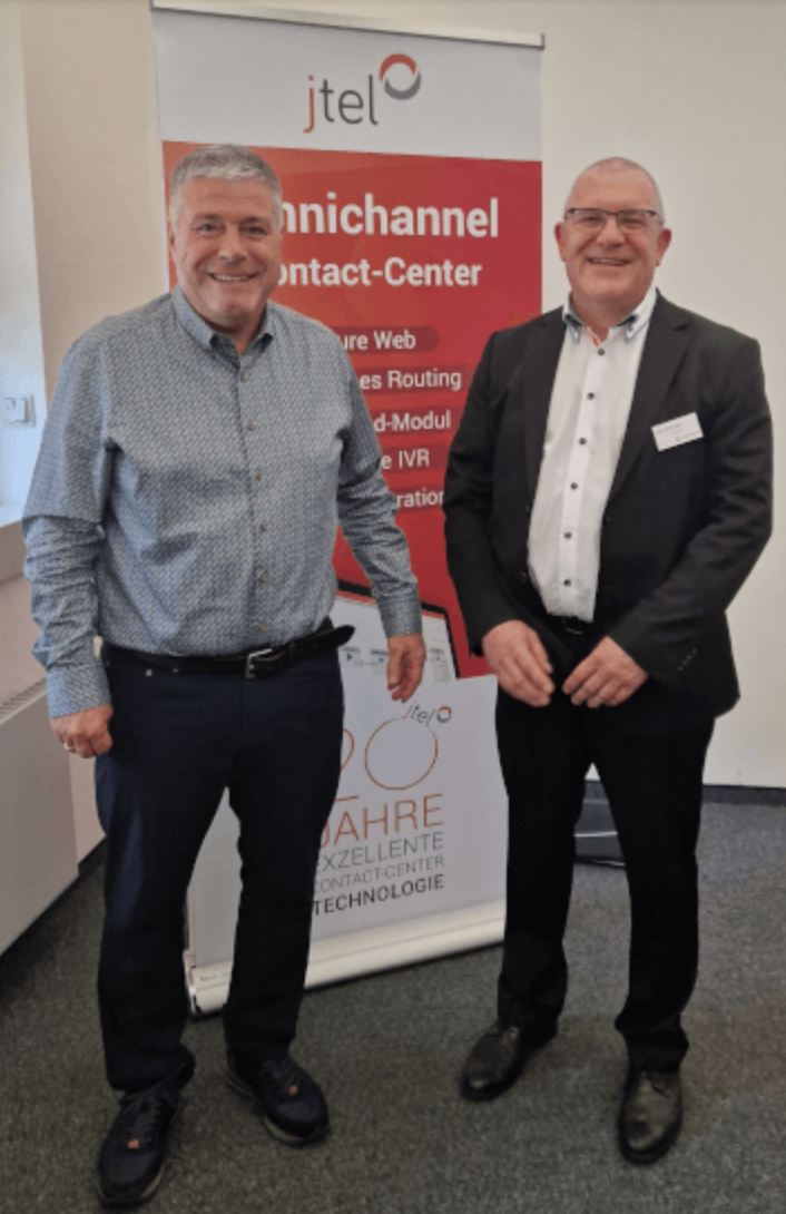 Uwe Braun und Lewis Graham bei der jtel User Group in Stuttgart